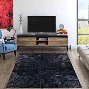 Tapis en peau de mouton véritable fait à la main en coton de qualité supérieure avec motif rayé pour la décoration intérieure du salon, du couloir ou de la chambre à coucher - Product Image 1