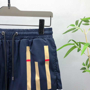 Pantalones Cortos Sólidos Azul Marino para Hombre, Cintura Elástica Media, Cierre con Cordón, Casuales, Transpirables, de Poliéster/Algodón, de Secado Rápido, con Bolsillo - Product Image 4