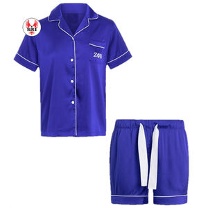 Ensemble de pyjama en satin brodé pour femmes de la sororité Zeta Phi Beta |   Ensemble de pyjama en soie respirante pour femmes grecques sublimées ZPB Sorority - Product Image 4