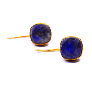 Juego de pendientes clásicos de Plata de Ley 925 para mujer con piedras preciosas de labradorita chapadas en oro para boda o fiesta estilo moderno - Product Image 3