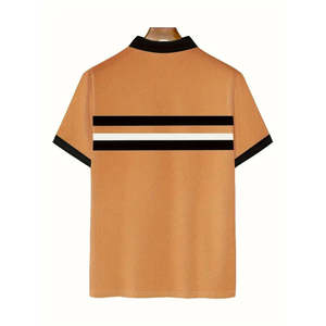 Calidad 220 gramos poliéster/algodón liso teñido hombres Polo ligero transpirable de talla grande sólido Logo patrón Ringer camiseta - Product Image 5