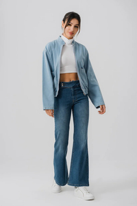 Chaqueta Vaquera de Invierno para Mujer, Personalizable OEM/ODM, Calidad Premium, Transpirable, de Algodón, Moda Otoñal, Talla Grande XL, Disponible en Línea - Product Image 2