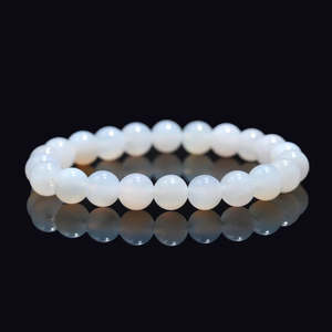 100% Natural Blue Lace Agate 8 mm Beaded Round <b>Bracelet</b> 7 Inches <b>Ball</b>-shaped for Gift - Product Image 2