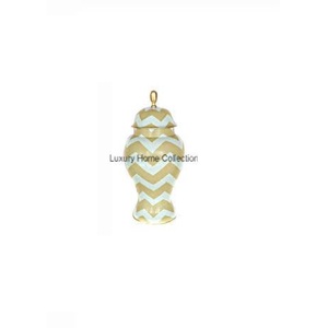 Hot Sell Metal Heavy Duty <b>Ginger</b> <b>Jar</b> and Pots White and Gold Color Kitchen Decorative for Hotel Restaurant and Home Storage <b>Jars</b> - Product Image 1