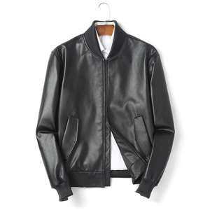Chaqueta de Cuero Vacuno Genuino para Hombre, Chaqueta Corta Estilo Béisbol con Método de Tejido Transpirable, Estilo Urbano, Temporada de Primavera - Product Image 3