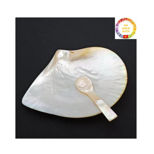 Eco Friendly Mother of Pearl Caviar Plate Shell Serving Dish for Restaurants and Homes - Product Image 1
