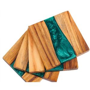 Sous-verres en bois écologiques de luxe, design Art Déco, artisanat personnalisé, cadeau de mariage ou de pendaison de crémaillère pour maison neuve ou appartement - Product Image 1