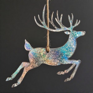 ShinyRein Renne en fonte d'aluminium suspendu pour décoration de maison festive Sculpture de Noël pour affichages saisonniers - Product Image 1