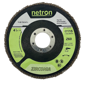 Disco de aleta T27 de circonio de alta densidad Netron 115x22mm para acero inoxidable, metal, aleación y fabricación OEM/ODM/OBM Personalización - Product Image 1