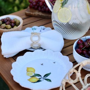 ¡OFERTA CALIENTE! Venta al por mayor más vendido 2023 Monique Lhuillier Antibes servilleteros de mimbre tejidos a mano-Juego de 4 para comedor boda - Product Image 4