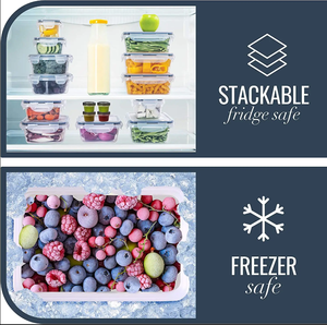 20 PCS Clear Plastic Wieder verwendbarer Food Prep <span class=keywords><strong>Organizer</strong></span> Aufbewahrung behälter für Lebensmittel mit Deckel für den Kühlschrank zur Zubereitung von Mahlzeiten, Gefrier schrank sicher - Product Image 5