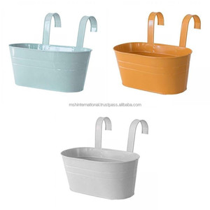 Vase à fleurs haut seau en métal avec poignée en corde de paille pour décoration de jardin - Product Image 3