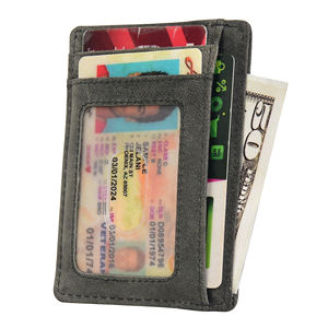 Tarjetero de Cuero Genuino con Ventana para Identificación y Sin Cierre - Product Image 2