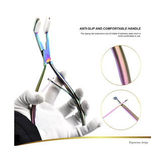 Alicates para extensiones de pelo de acero inoxidable con forma de logotipo personalizado, alicates para extensiones de cinta multifunción a la venta - Product Image 4