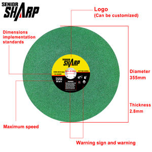 Gerinda Sudut 355mm HQ, Mata Gerinda Resin untuk Memotong Logam, Besi, Baja Tahan Karat, Harga Murah 115 107 125 230 14'' Abrasif Pabrik - Product Image 6