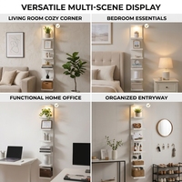 Étagère murale LED moderne à 7 niveaux, étagère flottante verticale, étagère de rangement en bois pour salon, chambre à coucher, fournisseur en gros