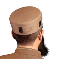 Chapeau musulman Hashaam Kufi à motif géométrique modeste avec logo personnalisé, en polyester, vente en gros, couvre-chef islamique pour hommes, nouveau design, mariage