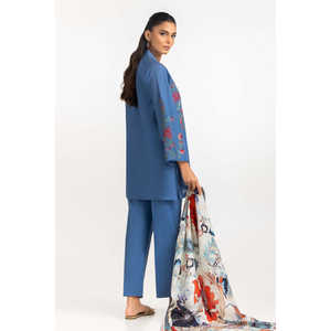 Costume en satin brodé en cambric 3 pièces avec écharpe IPST-SCF-77403 - Product Image 5