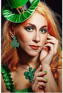 Venta al por mayor Saint Patricks Pop Up Hat Pendientes de cuentas de alta moda de las mujeres Semilla de cuentas Bordado Pendientes de gota multicolor - Product Image 2