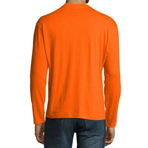 High Quality Custom Private Label Unisex Full Sleeve T-<b>Shirts</b> <b>Red</b> Color 100% Cotton Full Sleeve T <b>Shirt</b> - Product Image 5