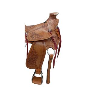 Selle Western en cuir marron de qualité supérieure, modèle Big Horn Wade Tree, travaillée à la main, pour le rodéo et la randonnée équestre, confortable et durable, fabriquée en Inde - Product Image 3