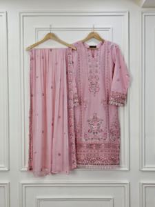 Ssumaira's Luxury Lawn Indian Pakistani Dress Collection Traje bordado Salwar Kameez Dupatta 3 PC Suit - Product Image 6