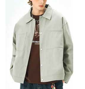 Chaqueta de cuello levantado para hombre de alta calidad, elegante diseño clásico, cierre de botones, chaqueta Vintage de algodón cálida fina y holgada para otoño - Product Image 3