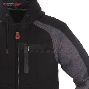 Heavy Duty Winter Fleece <b>Hoodie</b> <b>for</b> Men with <b>Biker</b> Look Windproof Front Panel Flame-Retardant Customizable - Product Image 4