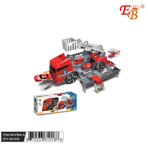 2 camions de pompiers déformés rouges 18pcs/CS Véhicule de lutte contre l'incendie durable avec un design unique - Product Image 1