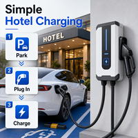 Borne de recharge murale monophasée 7 kW 32 A pour véhicules électriques, Type 2, OCPP, contrôle par application RFID, IP54, usage commercial