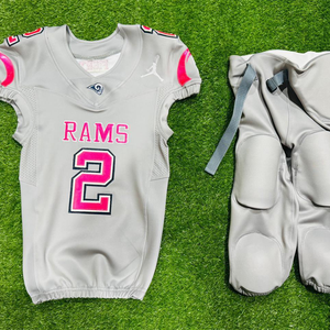 ชุดเสื้อเจอร์ซีย์สำหรับผู้ชายชุดเสื้อฟุตบอลอเมริกันพิมพ์ลายซับลิเมชันโลโก้ตามสั่ง - Product Image 5