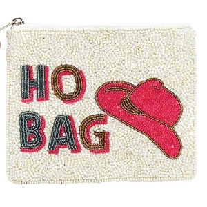 Bolsa de cuentas de vaquero de alta calidad, Mini monedero occidental hecho a mano, cierre de cremallera, accesorio de moda de Color dorado Rani blanco - Product Image 1