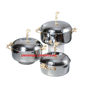 ชุดหม้อไฟทรงกลม3ชิ้นทำจากโลหะทำมืออุ่นอาหารดีไซน์แบบอาหรับ - Product Image 5