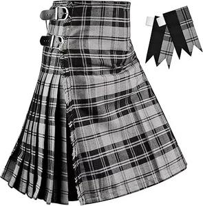 Kilt Escocés de Tartán de 5 Yardas Personalizado para Hombre, de Acero Inoxidable y Plástico, para Bodas en las Tierras Altas y Uniformes de Banda de Gaitas - Product Image 5