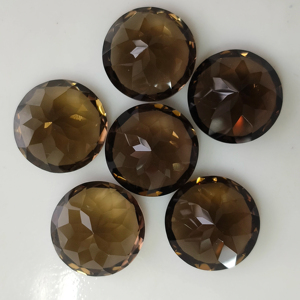 Quartz fumé naturel, 16 mm, taille brillante ronde, meilleure qualité, pierre précieuse en vrac pour la fabrication de bijoux - Product Image 1
