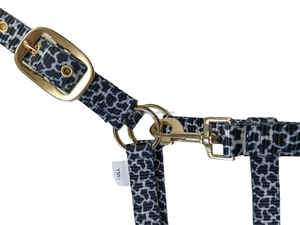 2022-2023 vente en gros de licou de cheval en Nylon, sangle imprimée haute densité, rembourrage en fourrure douce, fer, métal, laiton, matériel de tressage - Product Image 6