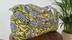 Handmade Block Printed Cotton Case Detachable Belt Vintage Style <b>Zipper</b> Closure Yoga Gym Travel Eco-Friendly Water Resistant - Product Image 5