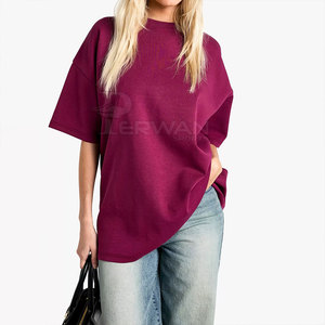Camisetas de gran tamaño para mujer con servicio OEM Diseña tu propio logotipo Camisetas de gran tamaño para mujer - Product Image 2