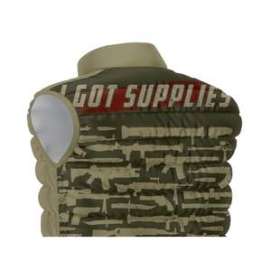 Chaqueta acolchada sin mangas con cuello levantado para hombre de diseño personalizado, prendas de vestir de invierno con bolsillos y cremallera - Product Image 6