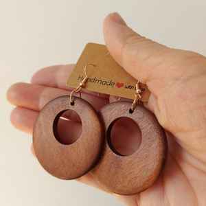 Pendientes de madera pulida a la moda para mujer, gota curativa de cristal Natural estilo Ángel para bodas y regalos, respetuosos con el medio ambiente - Product Image 6