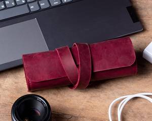 Durable Luxury Leather Waterproof Cable Organizer for USB Chargers & Earphones-Daily Use Office Travel OEM LCO-0036 - Product Image 4