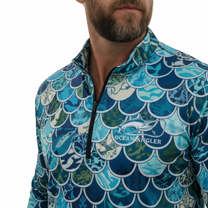 Jersey de Pesca de Manga Larga para Hombre, Calidad Premium, con Cierre de 1/4, Secado Rápido, Transpirable, Spandex/Poliéster, UPF 50, Tallas Grandes - Product Image 3