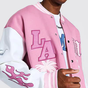 Veste universitaire de haute qualité pour hommes de style High Street en toile à col montant personnalisable OEM vente en gros - Product Image 3