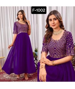 Las últimas mujeres visten ropa de diseñador pesado para mujeres, ropa de boda y Festival, traje Salwar Kameez con bordado, vestidos de trabajo de secuencia Zari - Product Image 1