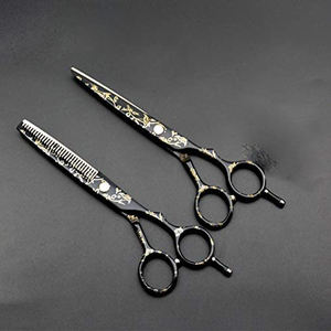 Tijeras de adelgazamiento recubiertas de color personalizadas, pulido de espejo, tijeras de adelgazamiento de cabello para diestros con silenciador - Product Image 2