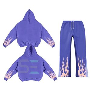 OEM Customizable Men's Heavyweight Two-Piece Winter Tracksuit <b>Flare</b> Sweatpants Streetwear Hoodie with Shirt Jogger Set - Product Image 6