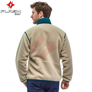Men Adults Sherpa Lined Thermal Durable Fleece <b>Canvas</b> <b>Jacket</b> Stand Breathable Warm Winter Outdoor Hiking Casual Zip Front Soft - Product Image 2