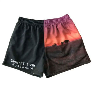 Alta calidad impresión personalizada poliéster 4 vías estiramiento impermeable transpirable cintura elástica High Street entrenamiento Rugby pantalones cortos fútbol - Product Image 3