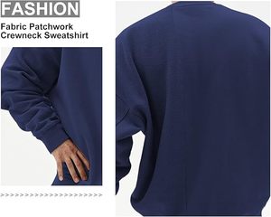 เสื้อสเวตเชิ้ตคอกลมสีน้ำเงินกรมท่าสำหรับผู้ชาย ทรงปกติ ผ้าฝ้าย 100% เฟรนช์เทอร์รี่ - Product Image 3