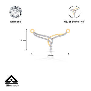 Colgante Mangalsutra de Oro Amarillo con Diamantes para Mujer - Product Image 5